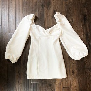 White Puff Sleeve Dress